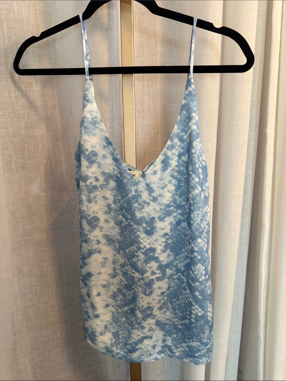 L'AGENCE Blue & White Tie-Dye Slip Cami